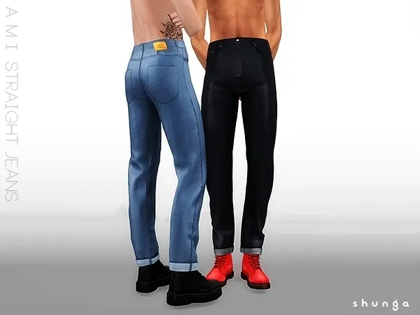 Alpha SHUNGA AMI Straight Jeans - The Sims 4 Custom Content