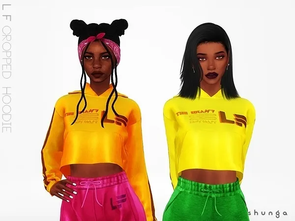 Alpha SHUNGA LF Cropped Hoodie by shunga - The Sims 4 Custom Content