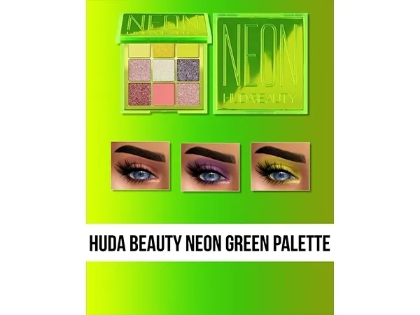 Maxis Match HUDA BEAUTY NEON GREEN PALETTE - The Sims 4 Custom Content