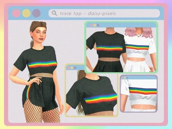 Alpha Trixie Top ( ) by daisypixels - The Sims 4 Custom Content