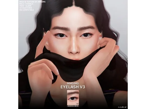 Alpha MMSIMS 3D Eyelash v3 - The Sims 4 Custom Content
