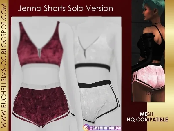 Alpha Jenna Shorts Solo Version - The Sims 4 Custom Content