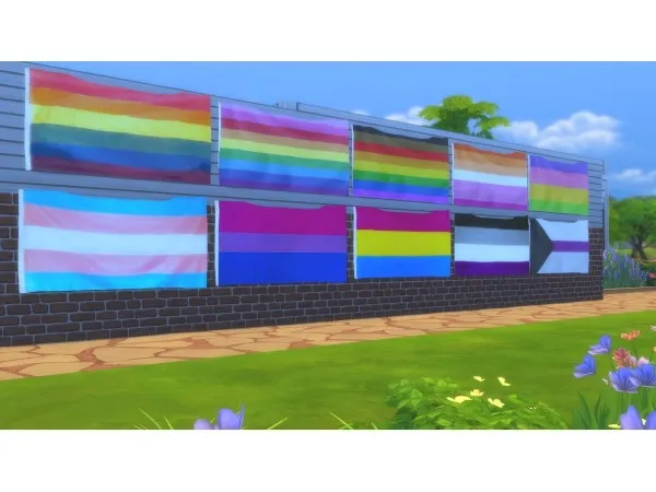 Alpha Pride Flags for your Walls by Kothri - The Sims 4 Custom Content