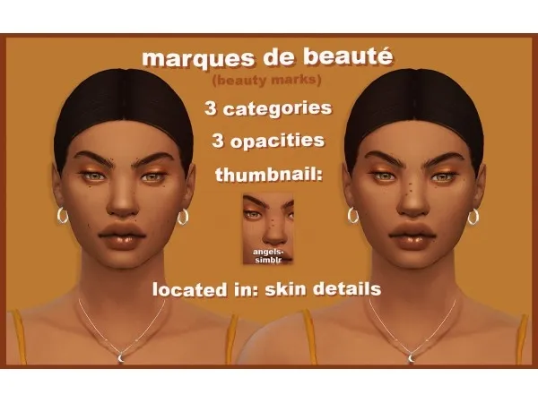 Maxis Match beauty marks simblr by angels - The Sims 4 Custom Content