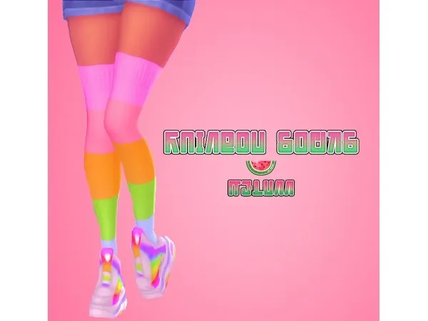 Maxis Match melunn Rainbow Socks - The Sims 4 Custom Content