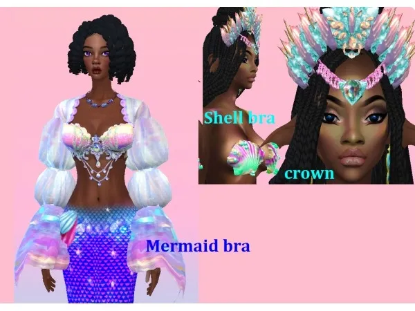 Alpha glorianaafrosims4cc Mermaid tops pack - The Sims 4 Custom Content