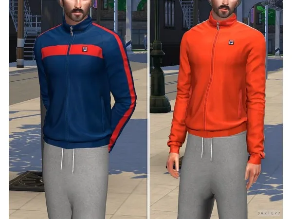 Alpha darte77 Fila Vintage Track Jacket - The Sims 4 Custom Content