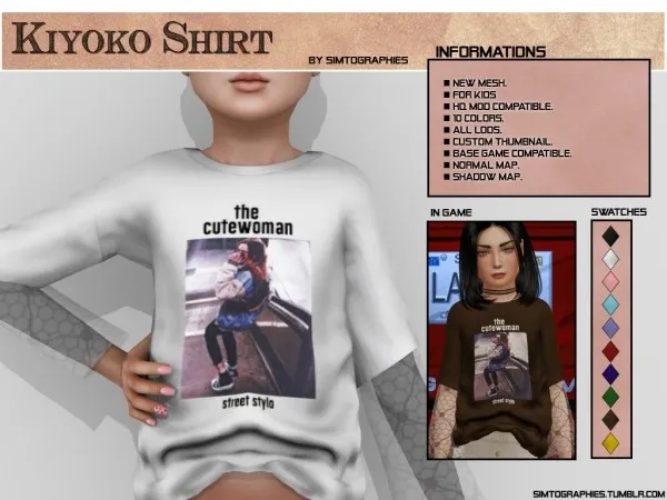 Alpha Kiyoko Shirt - The Sims 4 Custom Content