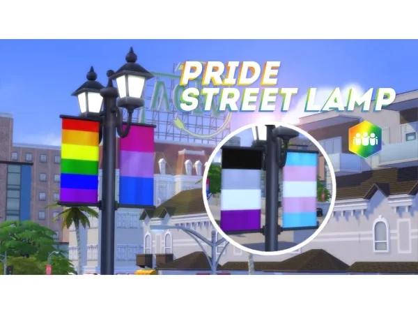 Alpha Pride Street Light - The Sims 4 Custom Content