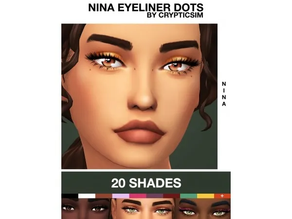 Maxis Match crypticsim NINA EYELINER DOTS - The Sims 4 Custom Content