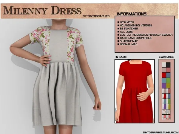 Alpha Milenny Dress - The Sims 4 Custom Content