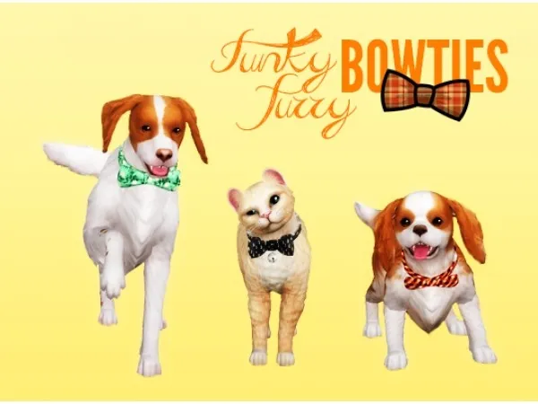 Maxis Match Funky Furry Bowties by lizardtrait - The Sims 4 Custom Content