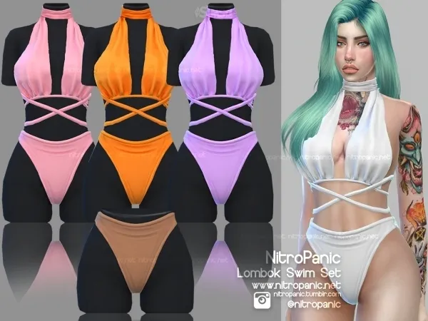 Alpha Lombok Swim Set (Bottom) - The Sims 4 Custom Content
