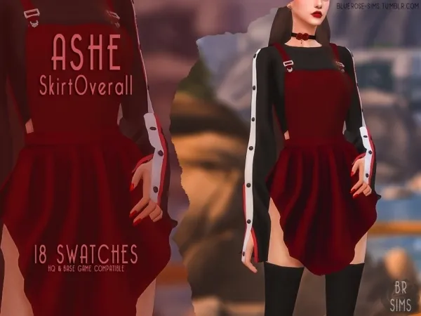 Alpha [BR sims]Ashe Skirt Overall - The Sims 4 Custom Content