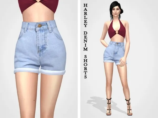 Alpha Harley Denim Shorts - The Sims 4 Custom Content