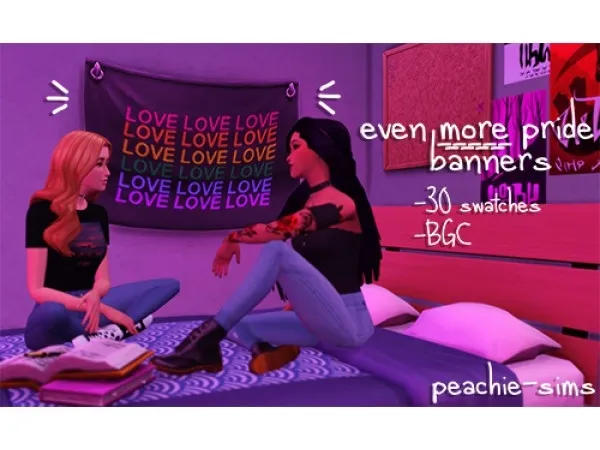 Alpha Base Game Pride Flag Recolor sims by peachie - The Sims 4 Custom Content