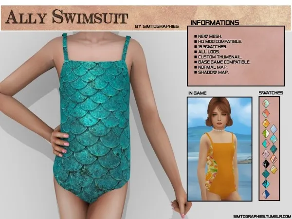 Alpha Ally Swimsuit - The Sims 4 Custom Content