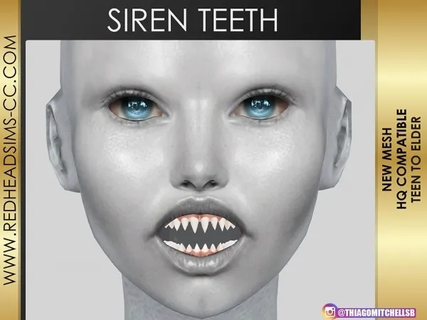 Alpha SIREN TEETH - The Sims 4 Custom Content