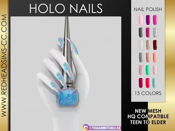 Alpha HOLO NAILS - The Sims 4 Custom Content