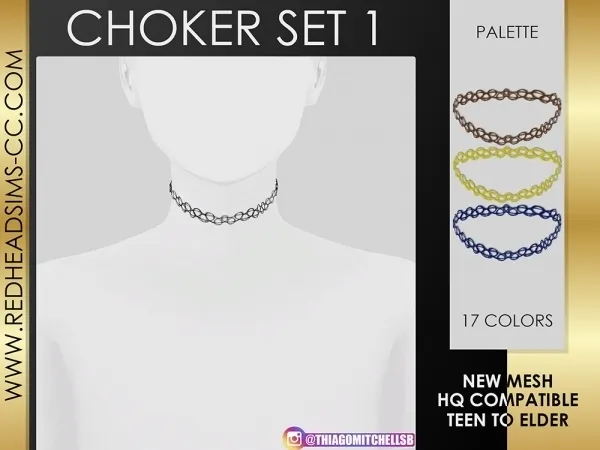 Maxis Match CHOKER SET V1 - The Sims 4 Custom Content