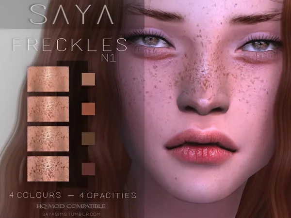 Alpha SayaSims Freckles N1 - The Sims 4 Custom Content