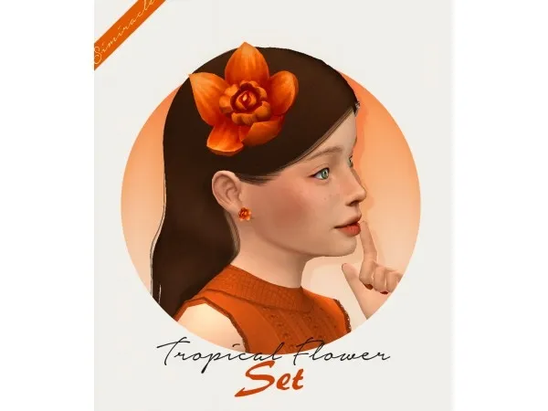 Alpha simiracle Tropical Flower Set Kids Version - The Sims 4 Custom Content