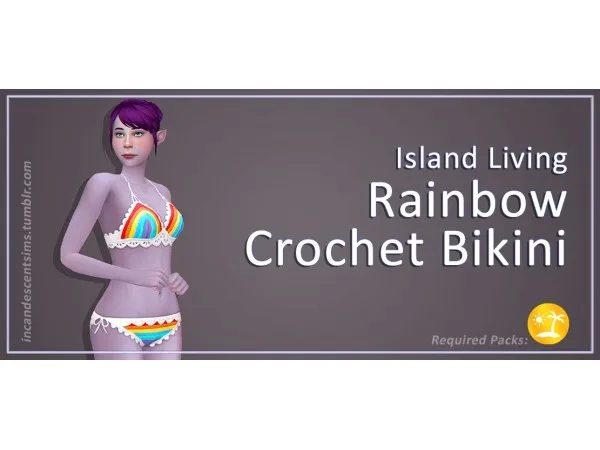 Maxis Match incandescentsims Rainbow Crochet Bikini - The Sims 4 Custom Content