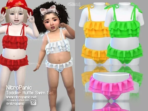 Alpha Toddler Ruffle Swim Set (Bottom) - The Sims 4 Custom Content