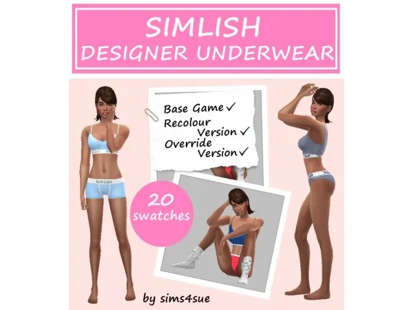 Maxis Match sims4sue BASE GAME DESIGNER UNDERWEAR by simsfinds - The Sims 4 Custom Content