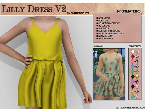 Alpha Lilly Dress V2 - The Sims 4 Custom Content