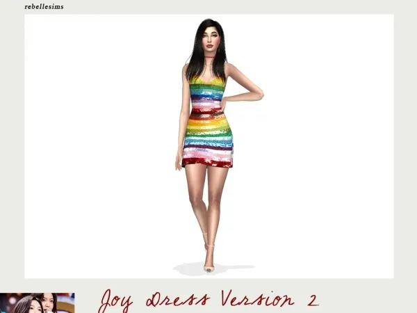 Alpha Joy Dress Version 2 (UPDATED) - The Sims 4 Custom Content