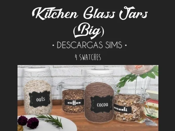 Alpha Kitchen Glass Jars Big - The Sims 4 Custom Content