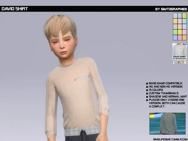 Maxis Match David Shirt - The Sims 4 Custom Content