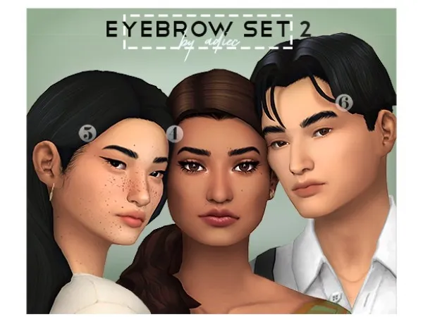 Maxis Match adiec EYEBROW SET 2 - The Sims 4 Custom Content