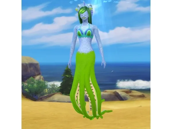 Maxis Match zaneida and sims4 Tentacles Mermaid Tail - The Sims 4 Custom Content