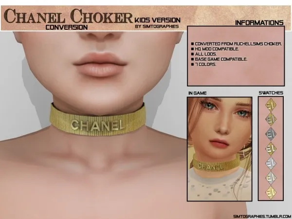 Alpha Chanel Choker Conversion - The Sims 4 Custom Content