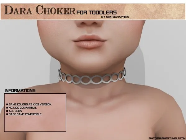 Alpha Dara Choker (Toddler Version) - The Sims 4 Custom Content