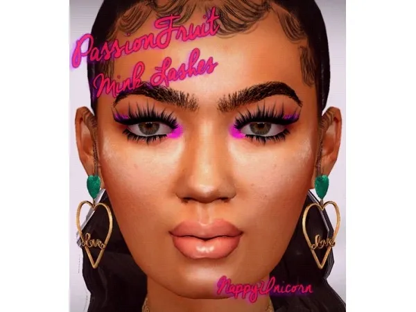 Alpha nappyunicorn Passionfruit Mink Lashes - The Sims 4 Custom Content