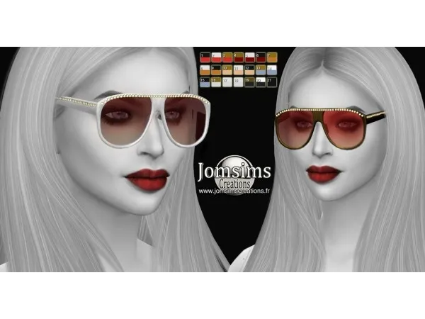 Alpha bling bling 3 sunglasses by jomsimscreations - The Sims 4 Custom Content