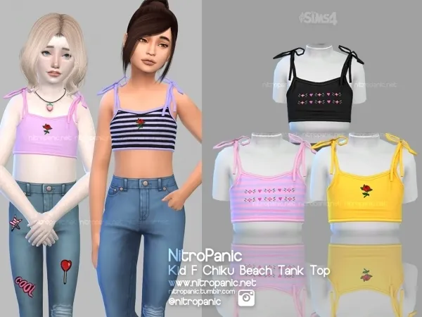 Alpha Kid F Chiku Beach Tank Top - The Sims 4 Custom Content