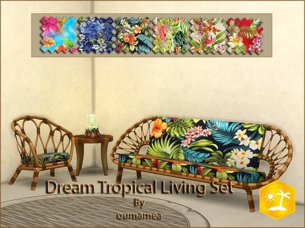 Maxis Match Dream Tropical Living Set by oumamea - The Sims 4 Custom Content