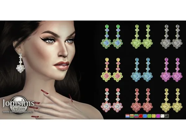 Alpha Dzenz boucles d'oreilles by jomsimscreations - The Sims 4 Custom Content