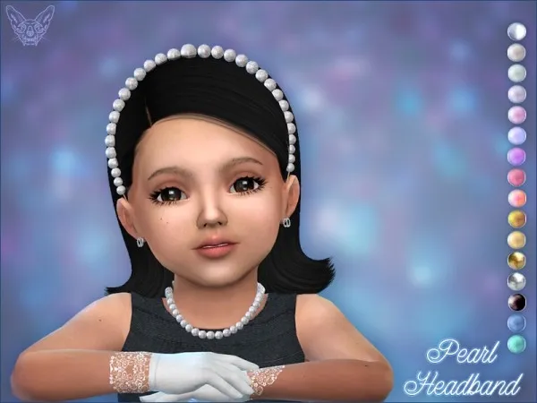 Alpha Pearl Headband For Toddlers - The Sims 4 Custom Content