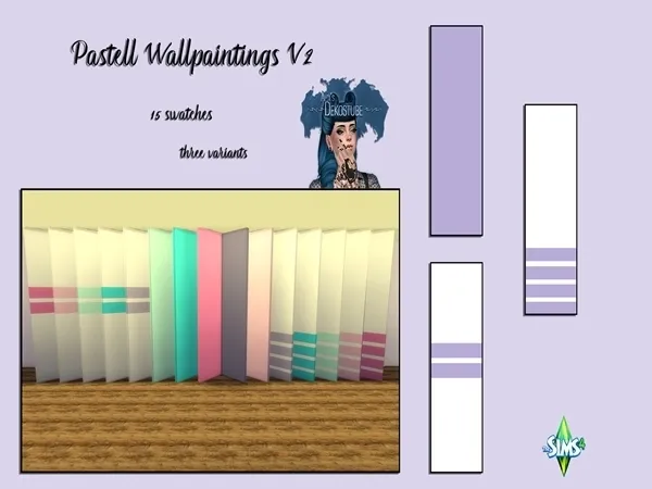 Alpha Pastell Wallpaintings V2 - The Sims 4 Custom Content