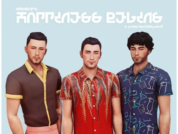 Maxis Match HAPPINESS BEGINS a jonas brother pack by ohsosims - The Sims 4 Custom Content