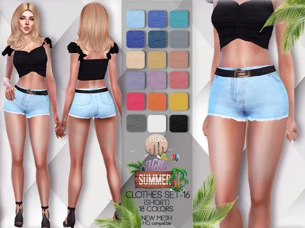 Maxis Match Clothes SET 16 (JEAN SHORT) BD72 tr by busra - The Sims 4 Custom Content
