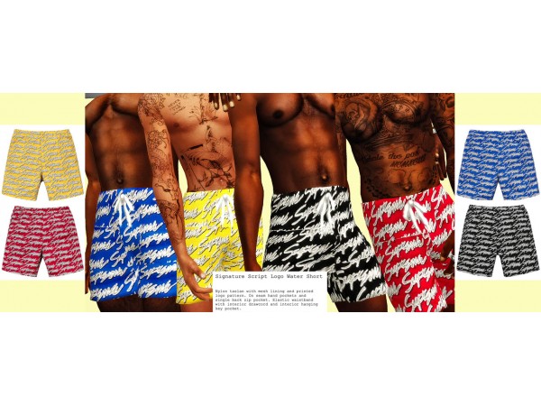 Supreme Supreme signature script logo water shorts - Gem