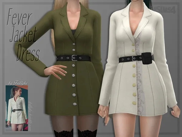 Maxis Match Trillyke Fever Jacket Dress - The Sims 4 Custom Content