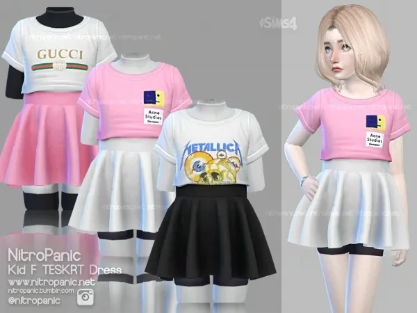 Alpha Kid F TESKRT Dress - The Sims 4 Custom Content