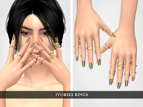 Alpha Ivories Rings - The Sims 4 Custom Content